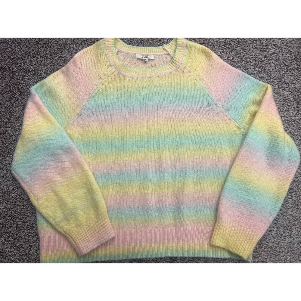 BB Dakota Steve Madden XXL Pastel Rainbow Ombre Striped Wool Blend Sweater
